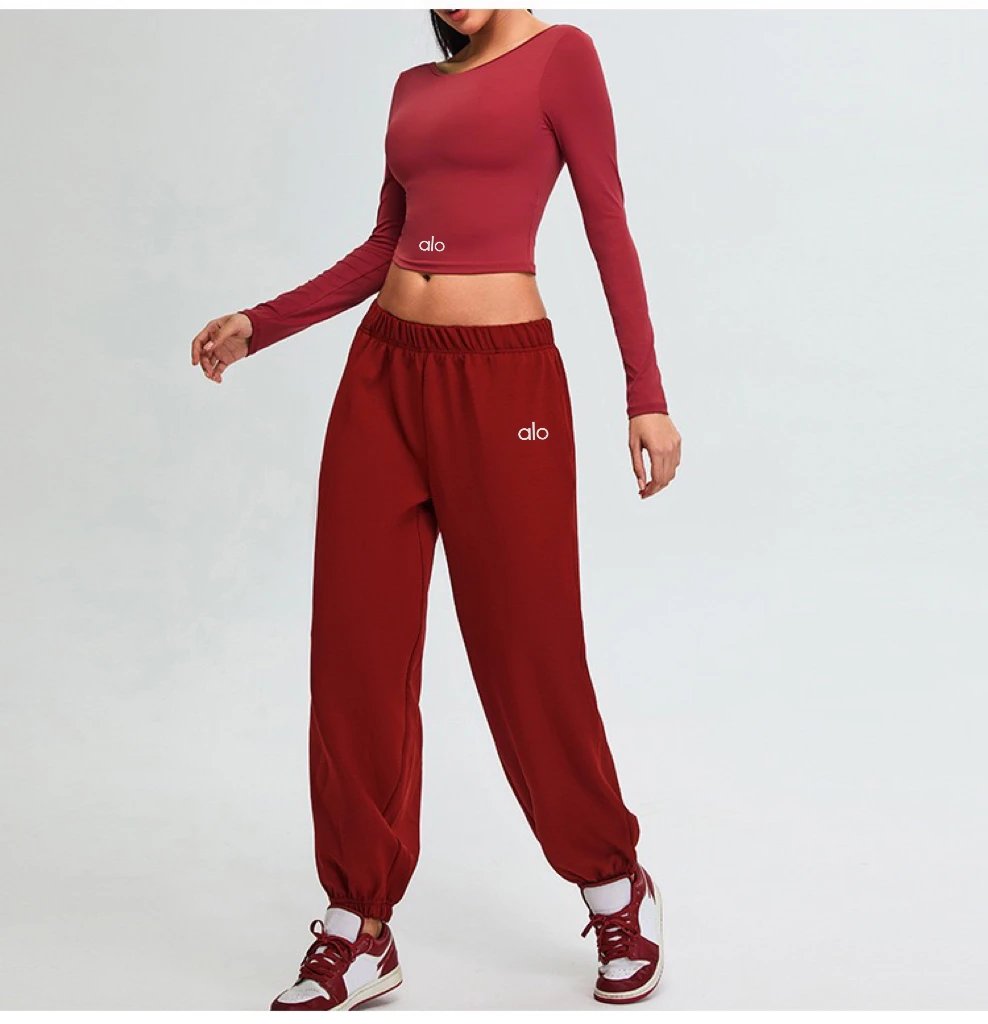 Design Wide-Leg Jogger Pants Burgundy Sweatpants - 24