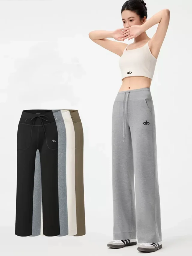 Alo Trousers Wide-Leg Drawstring product detail image 1