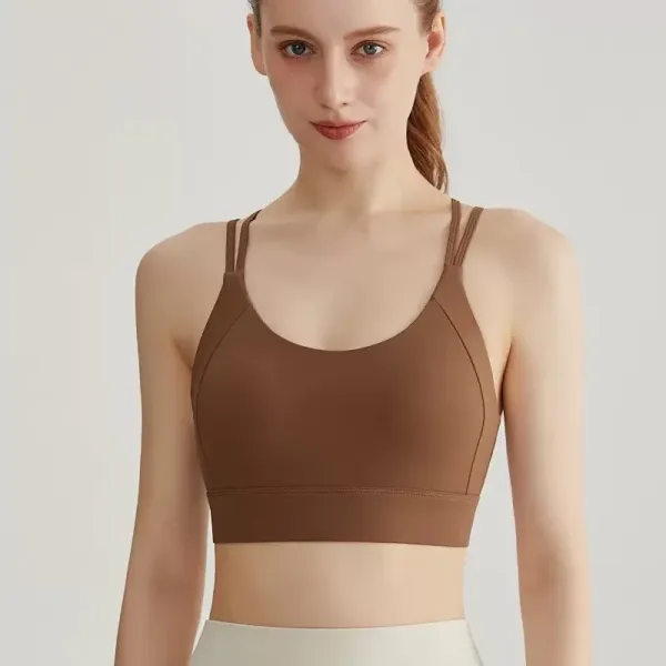 Design Sports Bra Brown Activewear Top - 1