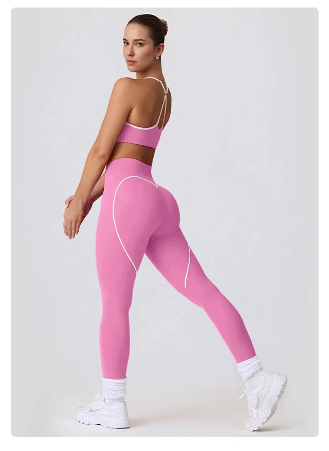 Alo Yoga Matching Sets Halter Sports Bra and High-Waisted Leggings or Shorts Set product detail image 34