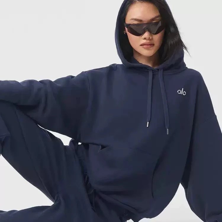 Alo same hoodie yoga fleece sports hooded women's long sleeved running fitness loose casual winter coat yoga hoodie