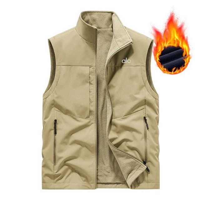 Alo Vests Fleece-Lined Zip Vest with Stand Collar product detail image 5