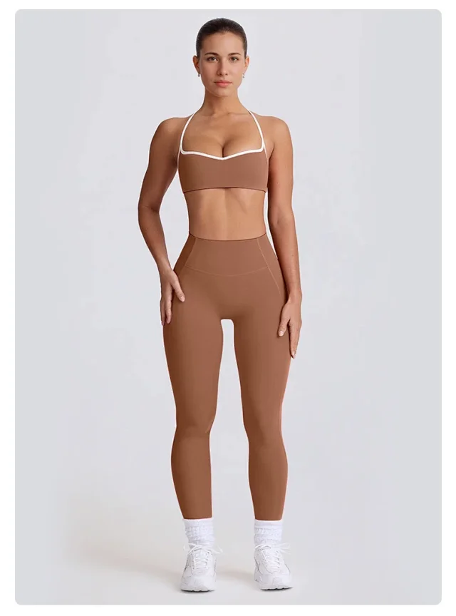 Alo Yoga Matching Sets Halter Sports Bra and High-Waisted Leggings or Shorts Set product detail image 41