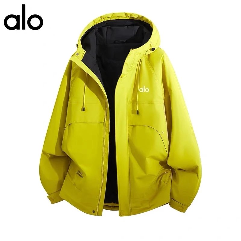 Alo Down Jackets Hooded insulated jacket with flap pockets — Neon Green