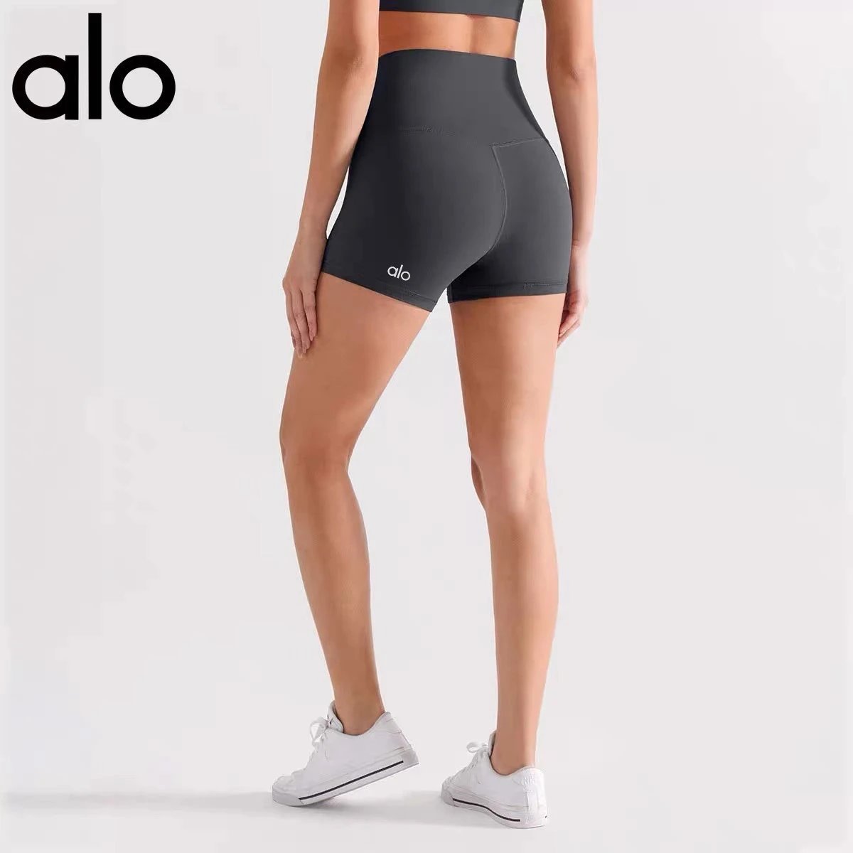 Alo High-Waisted Biker Shorts Black - 16