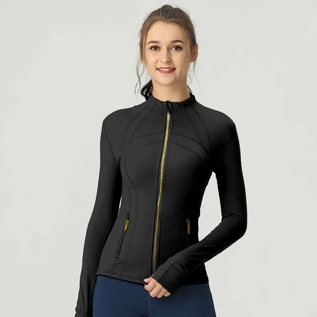 Unbranded Jackets Fitted stand-collar full-zip jacket with thumbholes and zip pockets product detail image 12