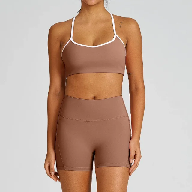 Alo Yoga Matching Sets Halter Sports Bra and High-Waisted Leggings or Shorts Set product detail image 11