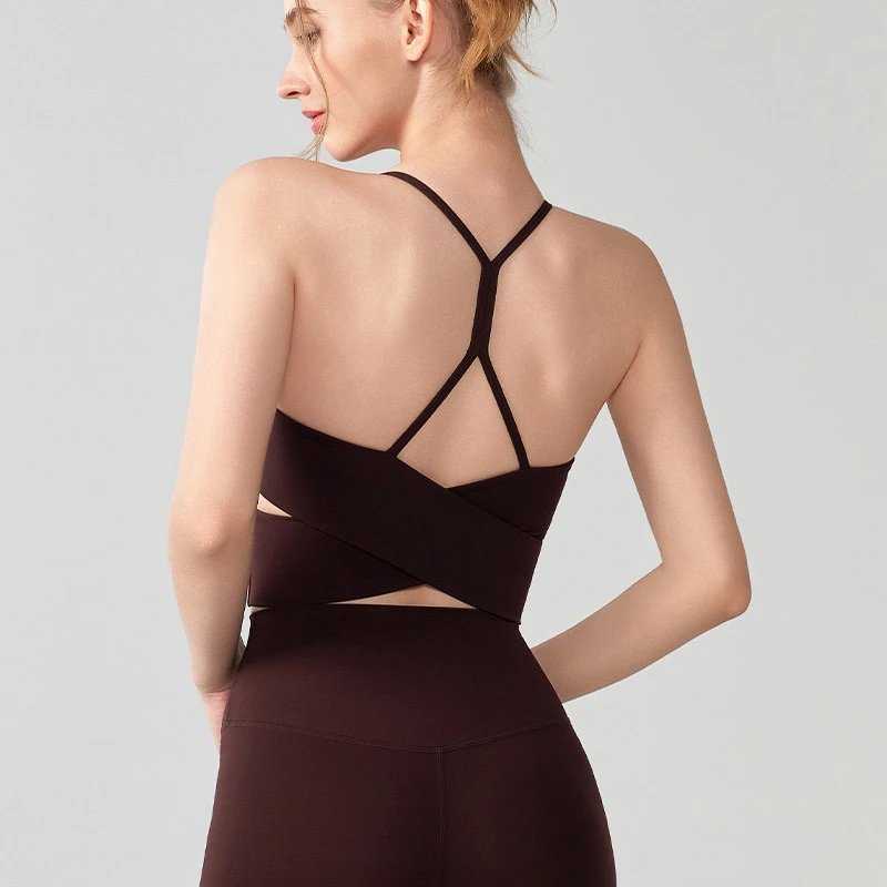 Alo Underwear Square-Neck Strappy Cross-Back Longline Sports Bra image 3