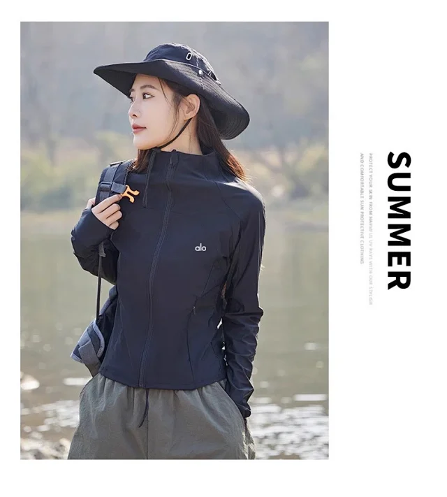 Alo Yoga Jackets Slim-fit full-zip stand-collar sports jacket with thumbhole cuffs product detail image 25