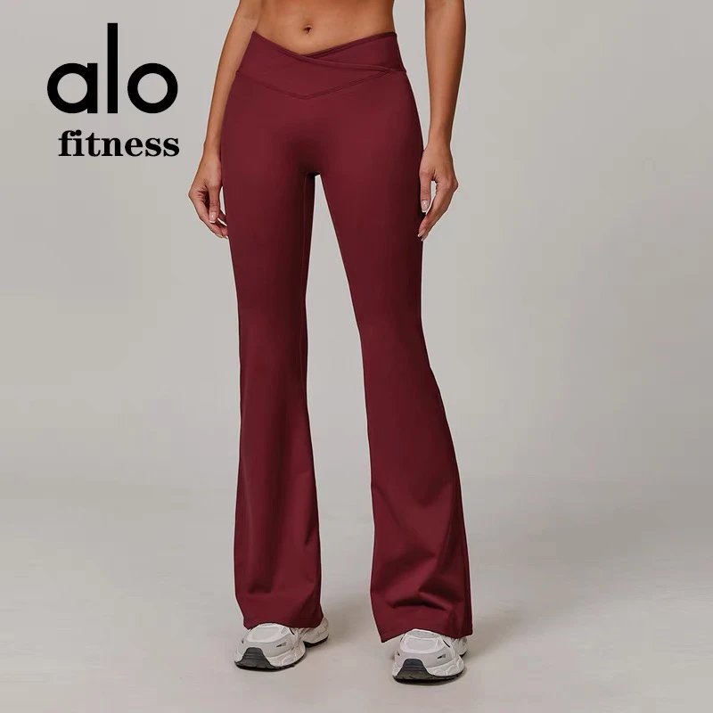 Alo Yoga Trousers Crossover-Waist Flared Leggings image 10