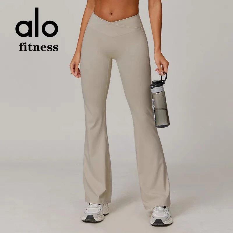 Alo Yoga Trousers Crossover-Waist Flared Leggings image 9