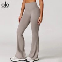 Linen-colored flared trousers