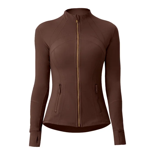 Unbranded Jackets Fitted stand-collar full-zip jacket with thumbholes and zip pockets product detail image 15