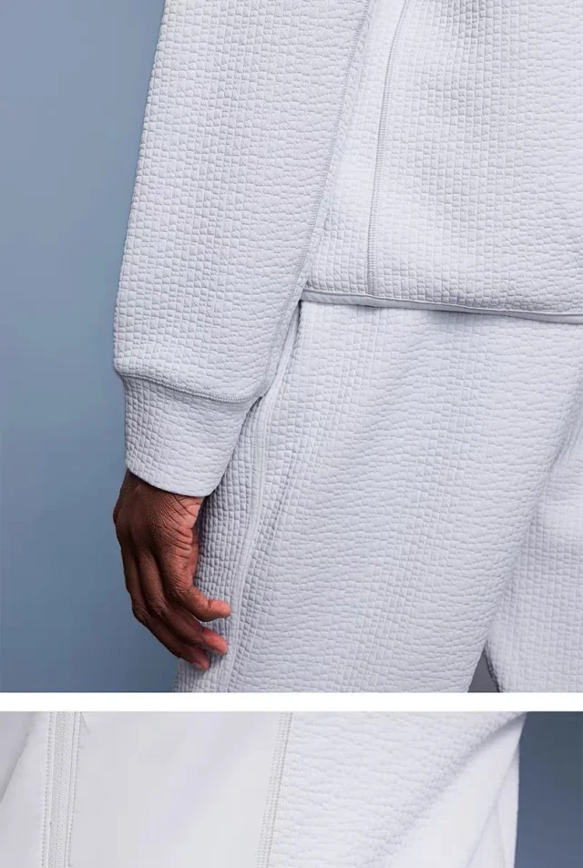 Alo Jackets Full-Zip High-Collar Jacket with Textured Sleeves product detail image 21