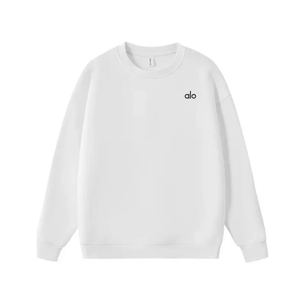 Alo Hoodies & Sweatshirts Logo Crewneck Sweatshirt — white