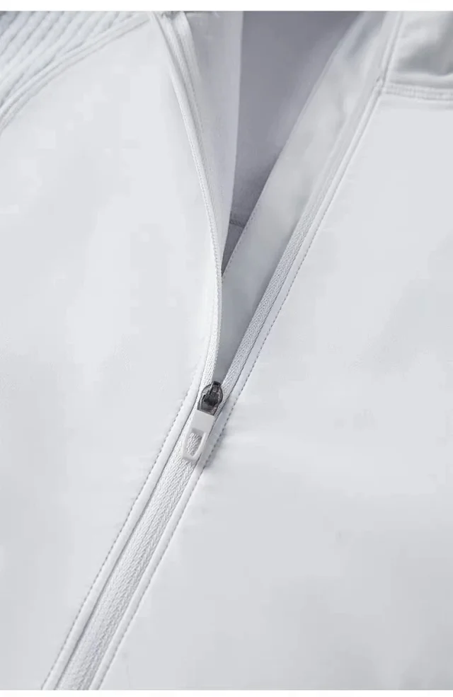 Alo Jackets Full-Zip High-Collar Jacket with Textured Sleeves product detail image 33