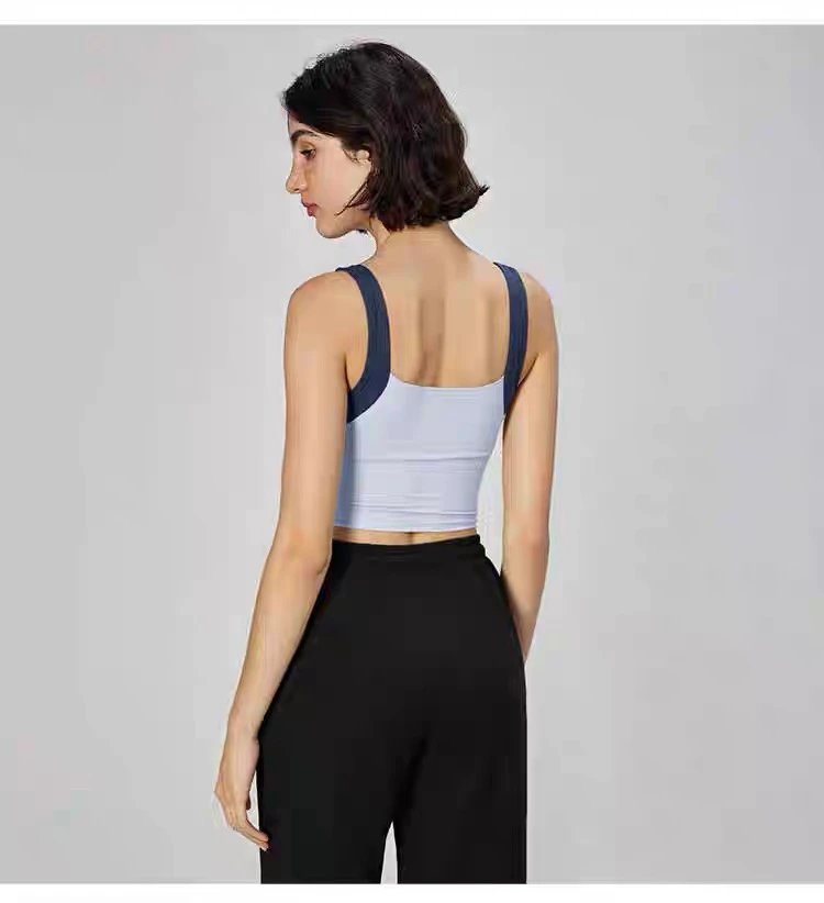 Alo Yoga Light Blue and Navy Sports Bra Activewear - 23