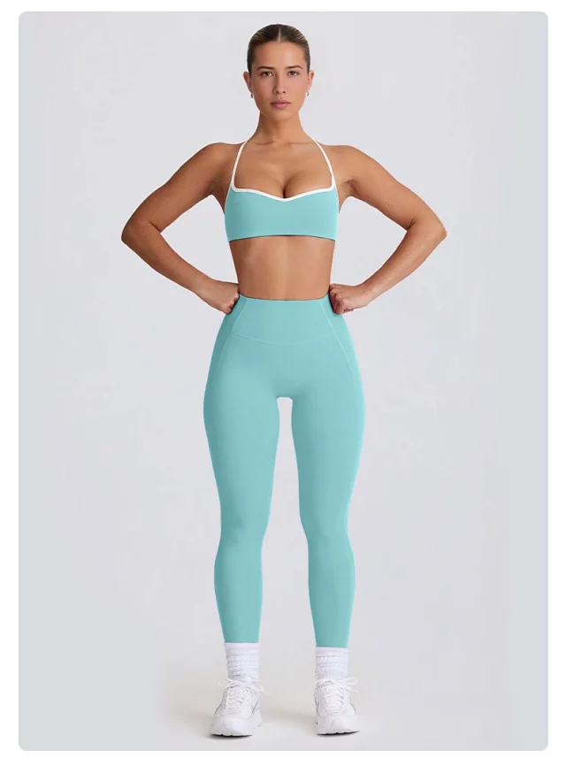 Alo Yoga Matching Sets Halter Sports Bra and High-Waisted Leggings or Shorts Set product detail image 37