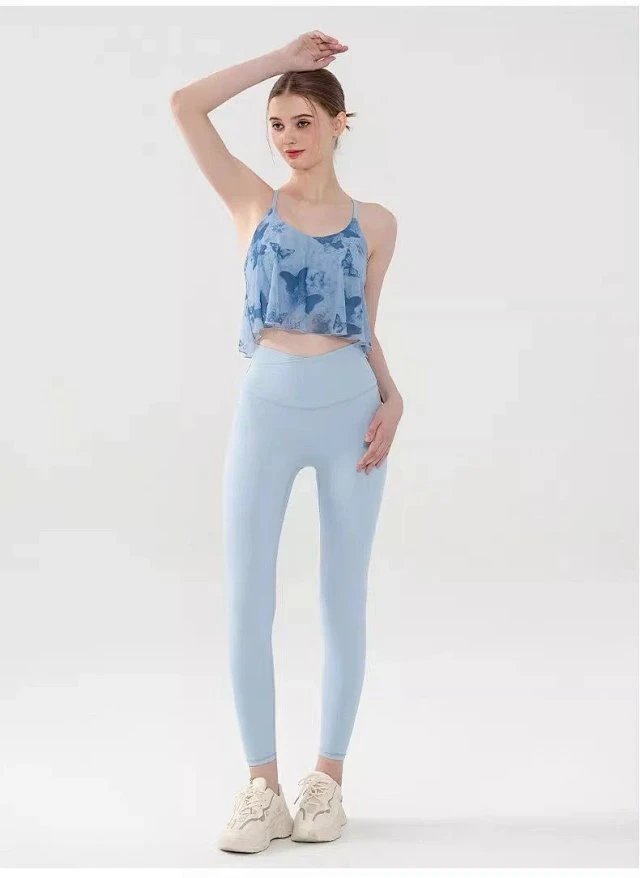 Alo Floral Print Crisscross Back Crop Top White Vest Top - 21