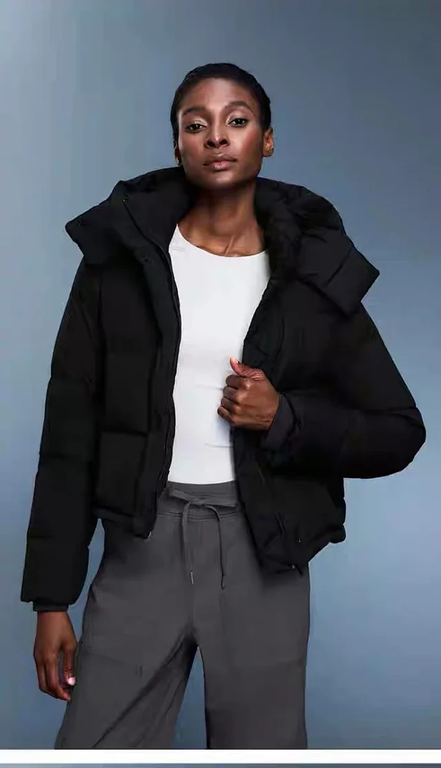 Alo Down Jackets Cropped hooded puffer jacket product detail image 28