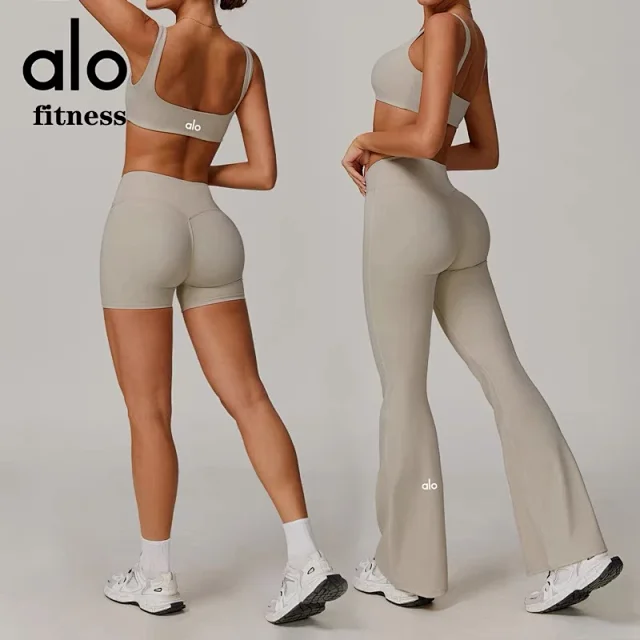 Alo Yoga Trousers Crossover-Waist Flared Leggings product detail image 1