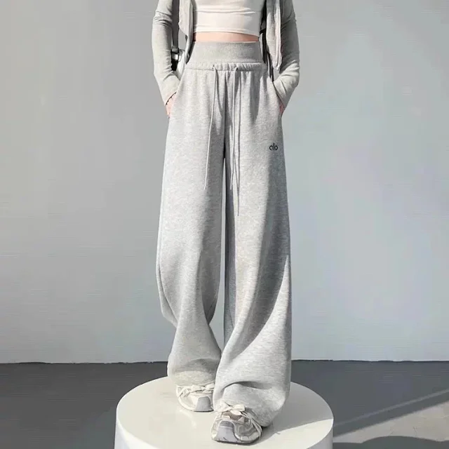 Alo Trousers High-waisted wide-leg drawstring sweatpants product detail image 4
