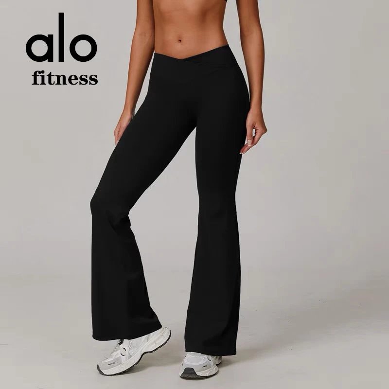 Alo Yoga Trousers Crossover-Waist Flared Leggings image 7