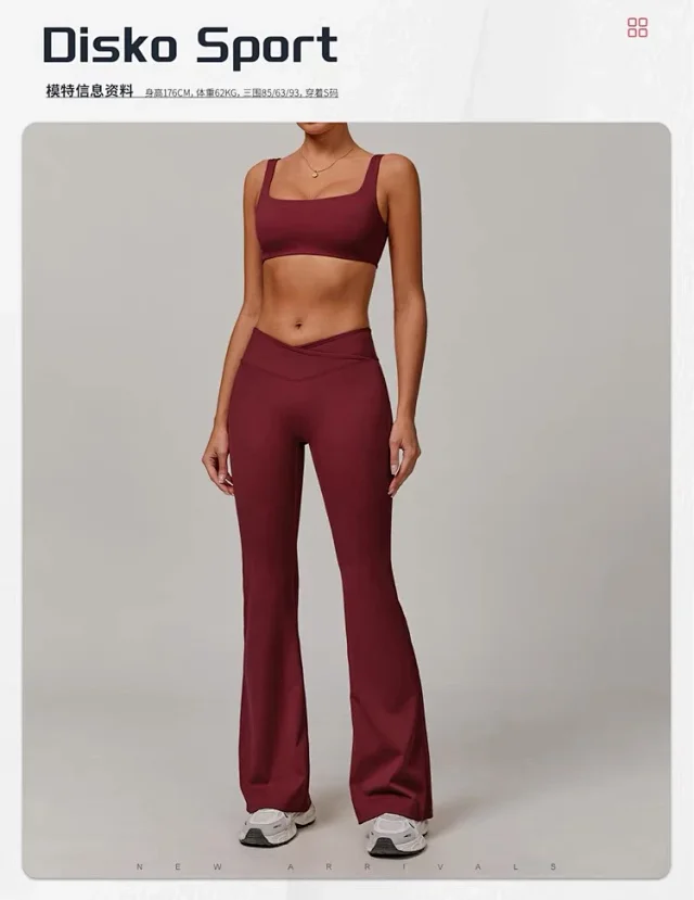 Alo Yoga Trousers Crossover-Waist Flared Leggings product detail image 18