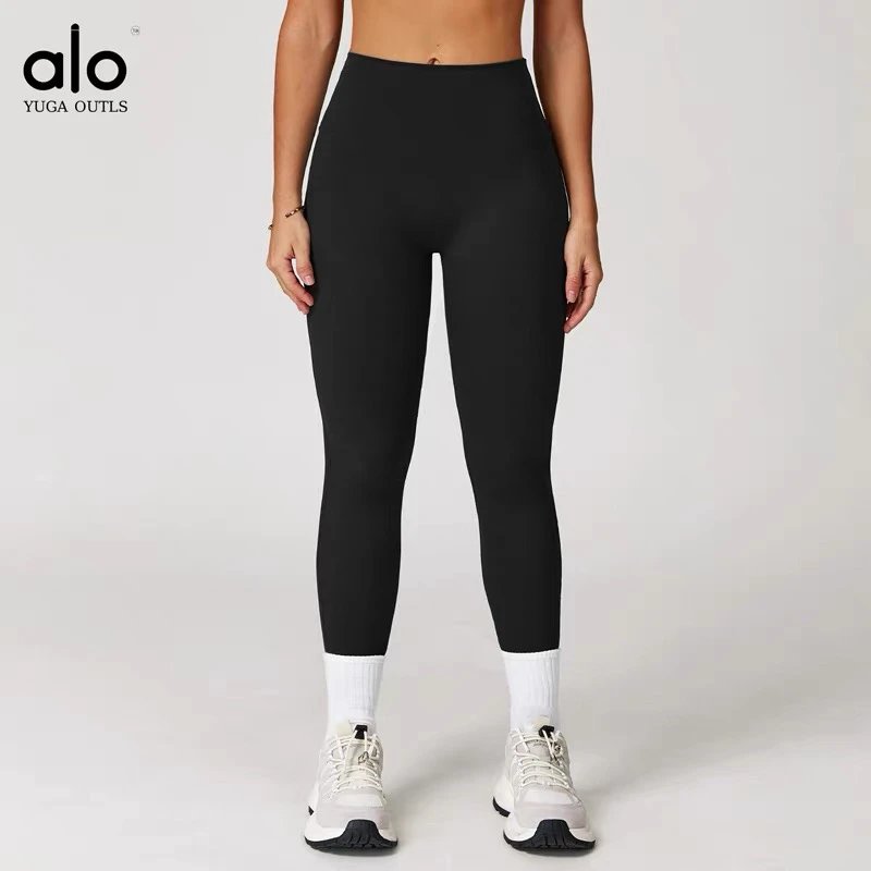 Alo Yoga Racerback sports bra with high-waisted shorts or flared leggings image 15