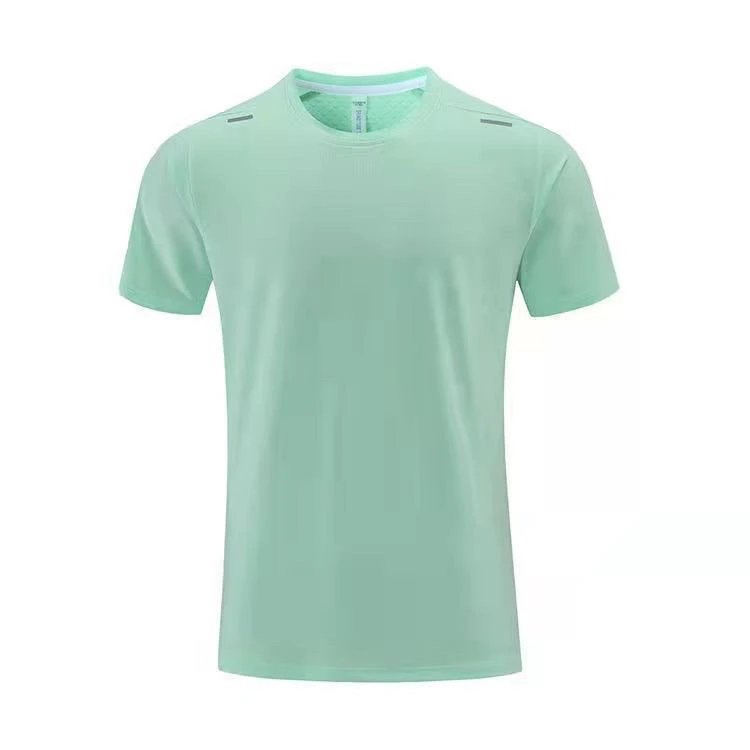 Alo T-Shirts Short-Sleeve Crewneck Performance T-Shirt with Reflective Shoulder Accents — Mint green