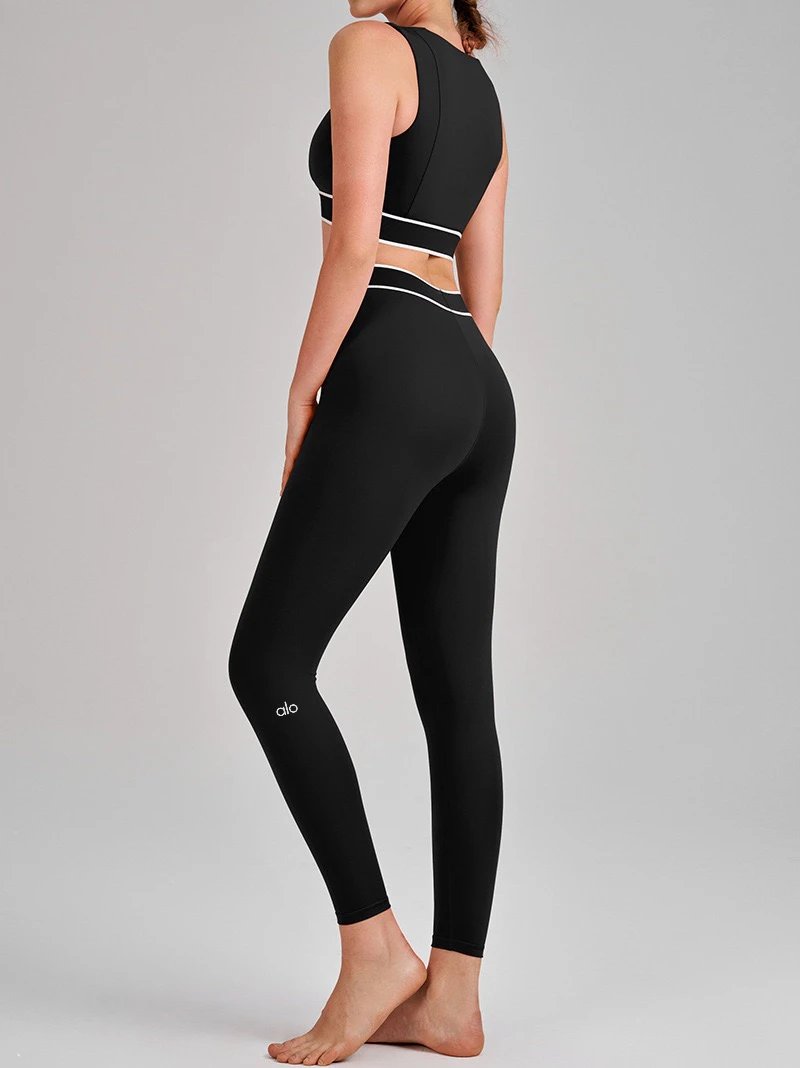 Alo Matching Sets Square-Neck Sports Bra and High-Waisted Leggings Set image 3