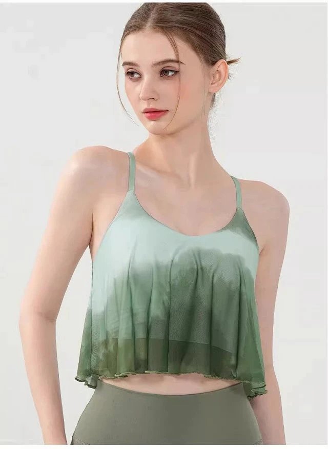 Alo Floral Print Crisscross Back Crop Top White Vest Top - 16