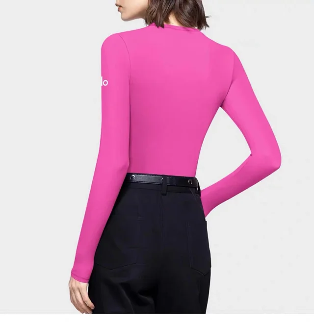 Alo Yoga T-Shirts Women's fitted long-sleeve crewneck cropped top product detail image 18