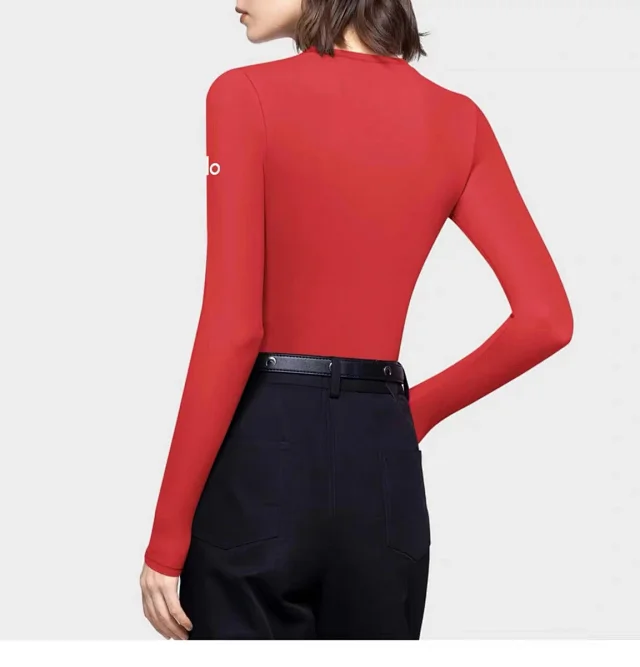 Alo Yoga T-Shirts Women's fitted long-sleeve crewneck cropped top product detail image 17