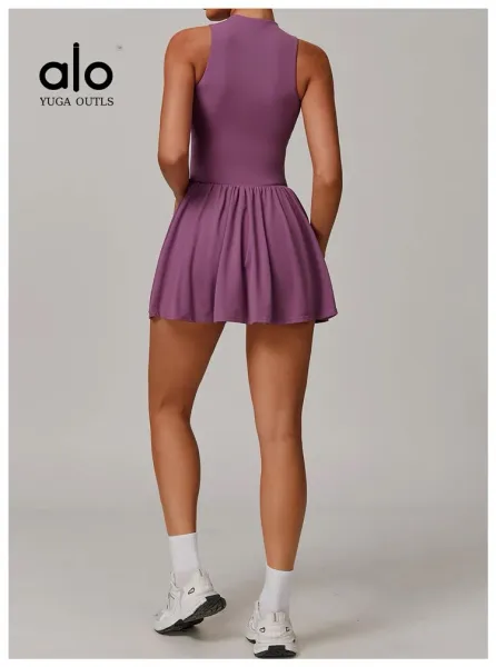 Alo Yoga Outls Purple High-Neck Corset Skort Dress - 29