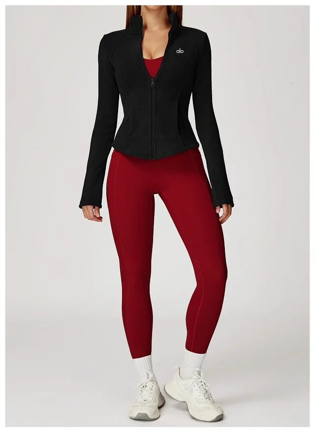 Alo Yoga Jackets Fitted Full-Zip Fleece Jacket product detail image 39