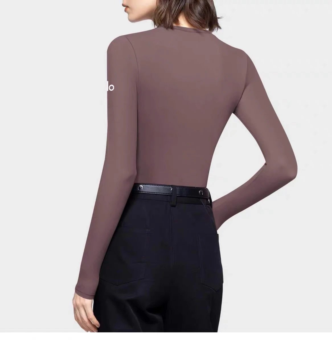 Alo Long Sleeve Crop Top Red Base Layer - 20