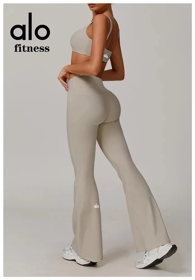 Alo Yoga Trousers Crossover-Waist Flared Leggings product detail image 44