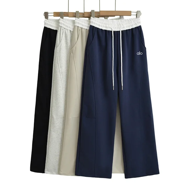 Alo Trousers Wide-Leg Drawstring Sweatpants product detail image 8