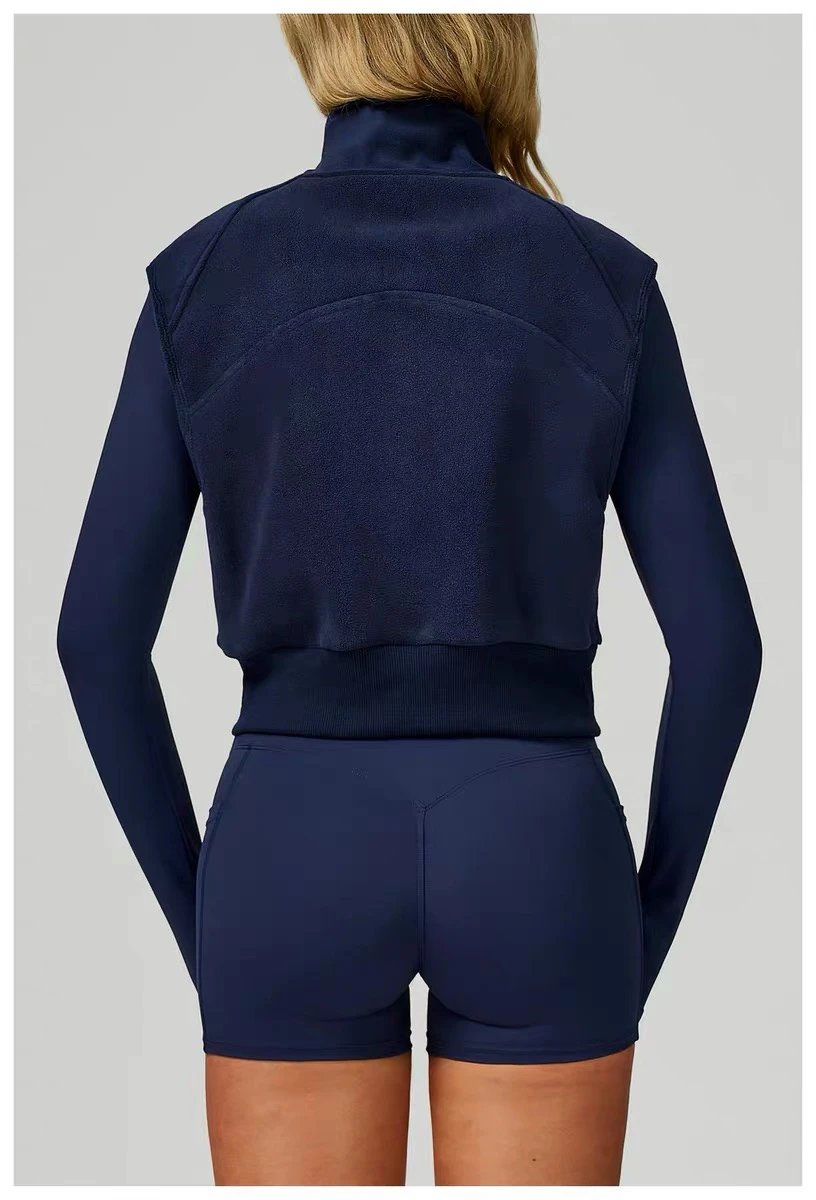 Alo Fleece Crop Jacket Pink Activewear Outerwear - 34