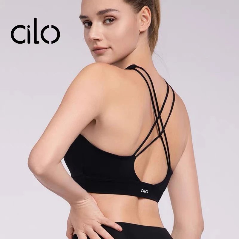 Design COLOUR Cross-Back Sports Bra Black Activewear - 3