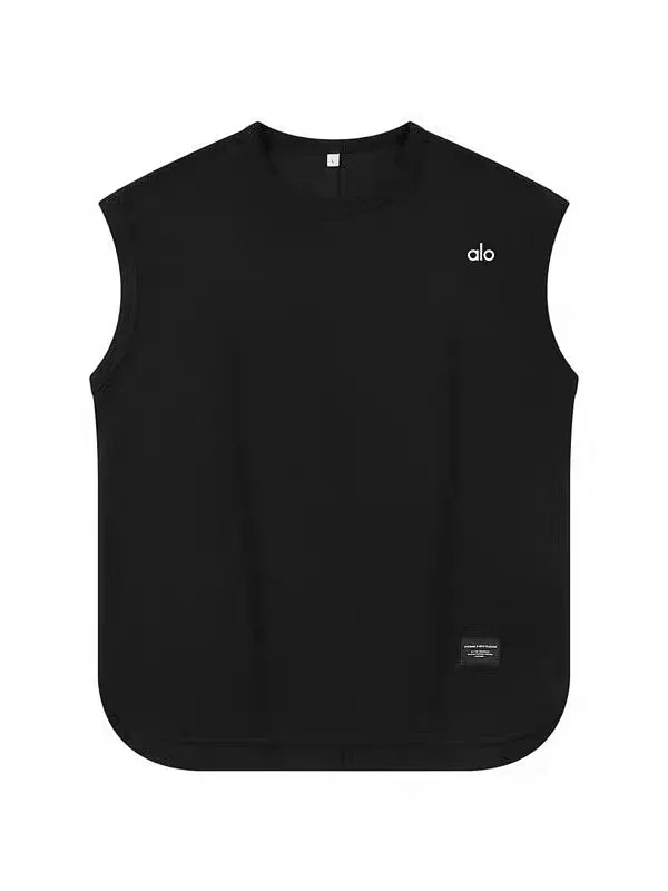 Alo Vests Sleeveless crewneck cotton vest with curved hem product detail image 6