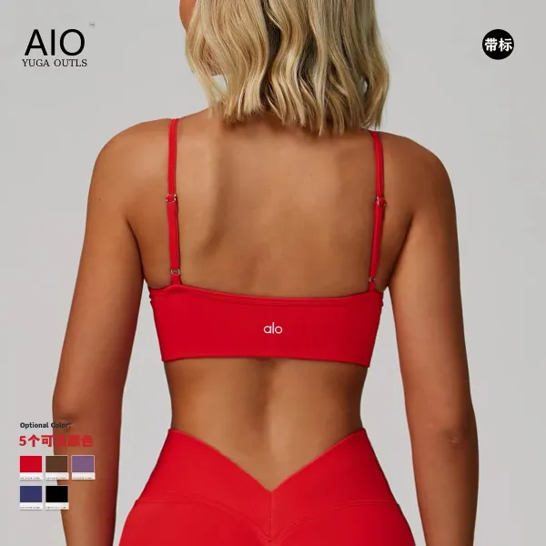 Design AIO Yoga Outls V-Neck Sports Bra Navy Blue Activewear - 3
