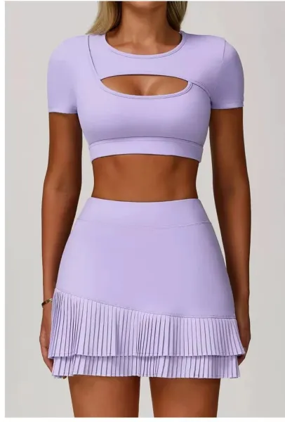 Design Cutout Crop Top Pink Activewear - 30