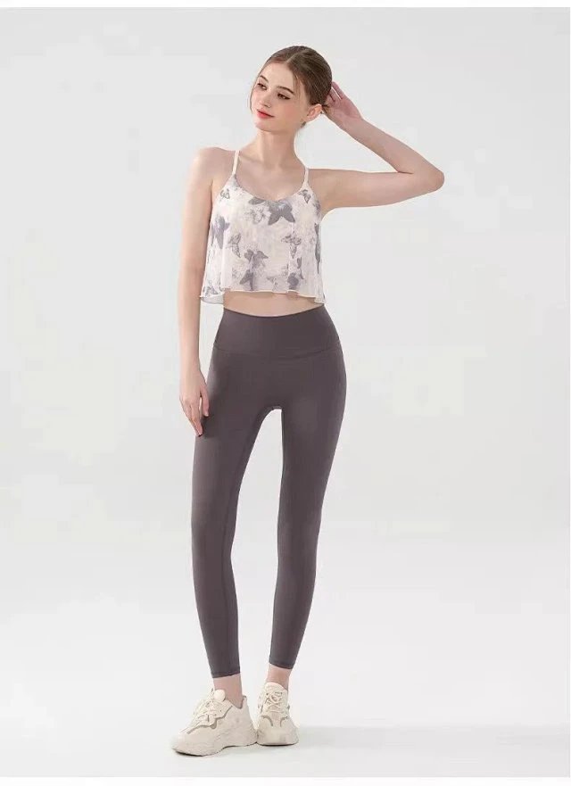 Alo Floral Print Crisscross Back Crop Top White Vest Top - 19