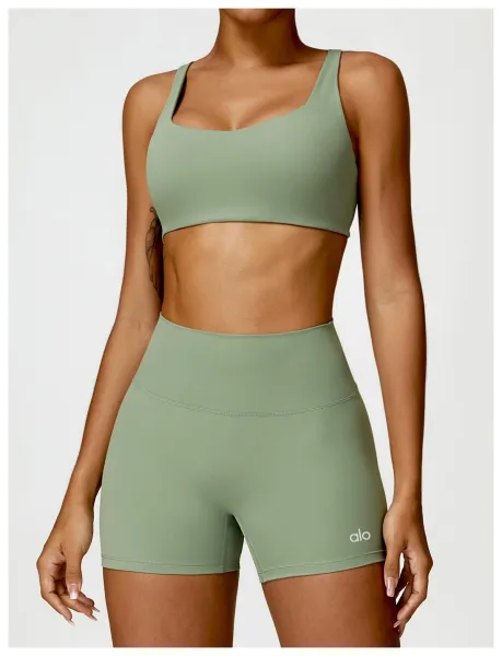 Design Square-Neck Sports Bra in Pink Activewear - 14