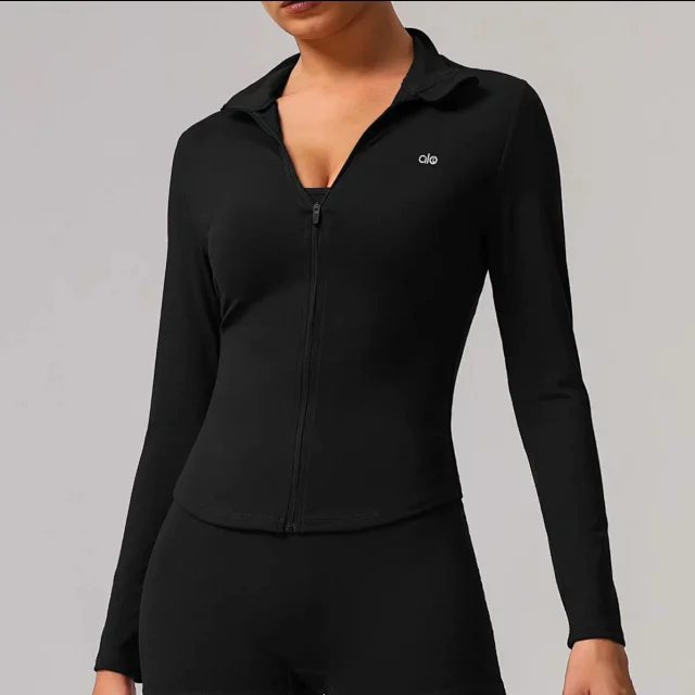 Alo Yoga Jackets Fitted full-zip stand-collar jacket product detail image 6