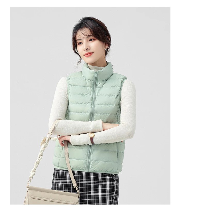 Design Lightweight Quilted Vest Gray Outerwear - 26