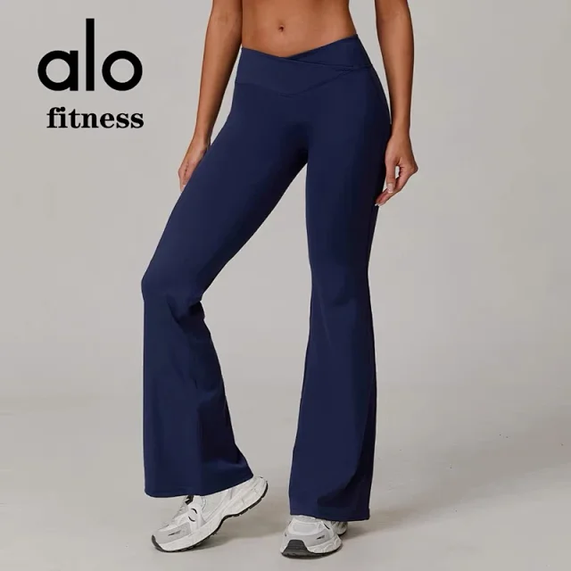 Alo Yoga Trousers Crossover-Waist Flared Leggings product detail image 8