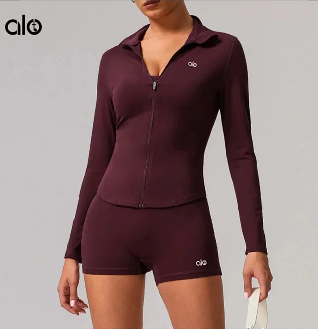 Alo Yoga Jackets Fitted full-zip stand-collar jacket product detail image 3